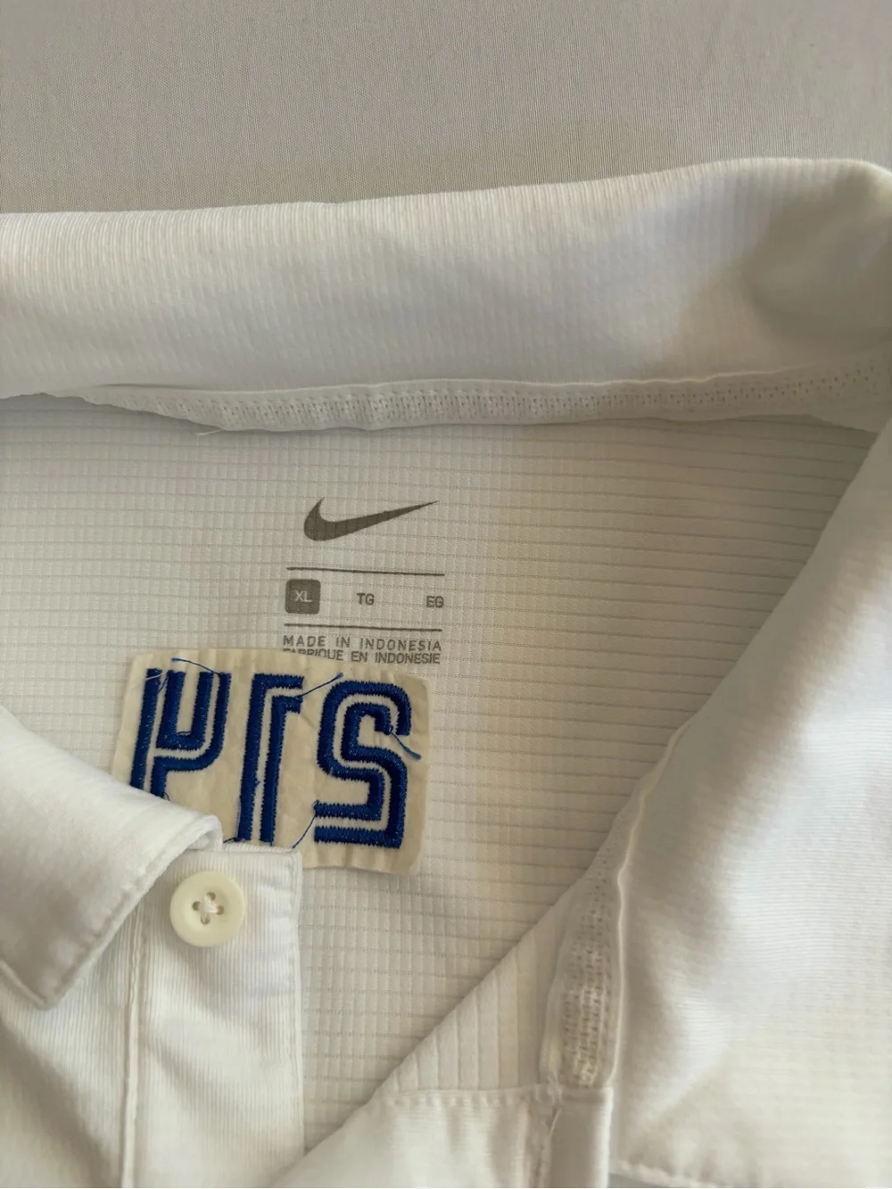 Nike White Polo with Blue SMU Football Embroidery